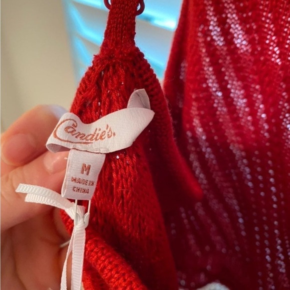 *NWT* Candie’s Red Crochet Woven Mini Dress - Picture 8 of 12